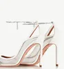 Elegant Summer Secret Aquazzurs Affair Pump Women Mesh surface Sandals Shoes Leather toe Mule Walking High Heels Lady Sandalias