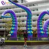 Inflatable Bouncers Playhouse Swings Inflatable Octopus Tentacle 3-7 Meters High Purple Squid Tube Tentacles Ocean Toy Building Decorative Prop 230626