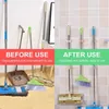 New 1 Pcs Multi-Purpose Hooks Mop Holder Wall Mounted Mop Organizer Broom Hanger Hook Bathroom Waterproof Wall Hook Self-Adhesive