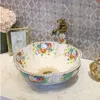 Lavelli da bagno Jingdezhen ciotola lavabo in ceramica Lavabo cinese Ripiano in ceramica rosa bianco Lavabo Lavandino da bagnogood qty Ppqqh