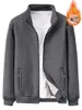 Vestes pour hommes Casual Fleece Warm Zip Up Jacket