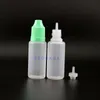 100 st 20 ml LDPE -plastdroppsflaska med barnsäkra Safe Caps Tips Vapor E Saftig vätska Lång nippel okkxo