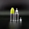 10 ml PET-Tropfflaschen aus Kunststoff, 100 Stück/Lot, mit kindersicheren Sicherheitskappen und Nippeln, hochtransparent, Dose Squeeze mit Regenbogenkappen, Ndirg