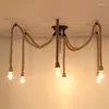 Hängslampor American Country Handmased Rope Chandelier Bar Dekorativ