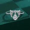 Klusterringar 2023 Fashion Hollow out Oval Original S925 Sterling Silver Couples Ring For Women Full Diamond Engagement Party Jewelry