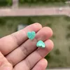 Stud Earrings 1 Pair Fashion Synthetic Opal 10mm Green Heart With 925 Silver Earring For Girl Wholesale Price