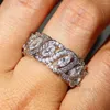 Cluster Ringen Band 925 Sterling Zilver Marquise Cut Gesimuleerde Diamond Engagement Bruiloft Voor Vrouwen Luxe Volledige Edelsteen Sieraden