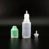 Flacons compte-gouttes en plastique de 15 ML avec bouchons de sécurité doubles inviolables et à l'épreuve des enfants 100PCS / LOT Vapor Squeezable Petto