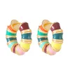 Modne małe kolczyki dla kobiet dziewczęta Rainbow okrągłe koło dousza kolczyka przebijanie uścisku darowizny biżuterii