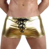 Majaki seksowne niskie rise homme koronkowe szorty patentowe faux skórzane bokserki bielizny elastyczne oddychające majtki