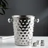 Bar Tools Fashionable and creative ice bucket Stainless steel golden hammer pattern ice bucket ice red wine champagne ice wine barrel 230625