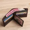 Plånböcker Aetoo First Layer Cowhide Leather Wallet Men's Short Handmade Retro stor kapacitet Multi-kort körkort