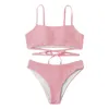 Costumi da bagno da donna Costume da bagno donna S 2 pezzi Bikini con incrocio solido Imbottitura Due costumi da bagno