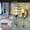 Muurlampje aan het bed kristal een enkele kop creatieve moderne gouden spiegel voorste slaapkamer woonkamer gang