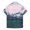 Mens Casual Shirts Summer Men Short Sleeve Hawaiian Shirt Hip Hop Mountain Print Beach Blouse Fashion Brand Streetwear Shirts Men CJD2306265