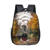 Sacs Steam Locomotive / Train Print Backpack Enfants Sacs d'école Boys Filles Sac maternelle pour enfants