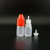 Lotto 100 Pz 3 ML Flaconi contagocce in plastica con tappi a prova di bambino Suggerimenti per tappi a prova di bambino Comprimibili per e Cig con capezzolo lungo Lxrmf