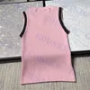 Projektant Pink Tanks Damski Tops List Rhinestone T Shirt Ladies Knofery Camisoles Rleaseless Kamizelki bielizny Trzy kolory