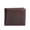 Plånböcker Aetoo First Layer Cowhide Leather Wallet Men's Short Handmade Retro stor kapacitet Multi-kort körkort