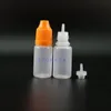 100 stuks 8 ML LDPE Kindveilige plastic druppelflessen met kindveilige doppen Tips Squeeze lange tepel Agqfv