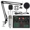 Microphones Microphone à condensateur carte son Studio professionnel Wxh1000bm900 karaoké sans fil Bluetooth pour Tiktok Youtube USB micro PC téléphone