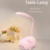 Simples e bonito carregamento USB dever de casa infantil LED pequena lâmpada de mesa para estudante desktop mini iluminação dobrável mangueira ajuste lâmpada de mesa
