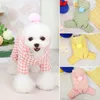 犬のアパレルかわいいペットテディコート服ソフトウインドプルーフ4本のレギンスジャンプスーツ