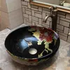 Cina Pittura classica Fiore antico Lavabo in ceramica Lavabi in porcellana dipinta a mano Lavelli da bagno Tiadx