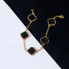 designer Jewelry Four-leaf bracelet luxury Leaf Clover Charm Bracelets Bangle gold onyx shell of pearl women and girls party gifts accessories