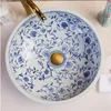 Gratis verzending Jingdezhen handverf ambachtelijke blauwe en witte keramische badkamer wastafel wastafels hoge quatity Civcw