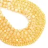 Other Natural Stone Beads Citrine Quartz Round Loose For Jewelry Making Needlework Bracelet DIY