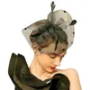 Haarspeldjes Elegant Pillbox Hat Fascinators Hoofdband 20s Tea For Girls Women