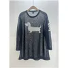 Lässiges TB-Strickwaren-Designer-Damen-Langarm-T-Shirt mit Diamant-Pullover-T-Shirt, hohl, atmungsaktiv, gestrickt, Übergröße, Damenbekleidung