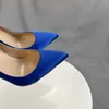 Mode 2023 bleu tache femmes pompes talons aiguilles basique talons hauts sans lacet chaussures de fête de mariage femme grande taille 33-45