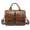 Briefcases 2023 Arrival Natural Cow Leather Crocodile Grain Briefcase Genuine Business Case Laptop Bags 8002