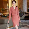Work Dresses Lenshin 2 Piece Gray Set Formal Dress Suit Office Lady Women Autunm Business Blazer And Sleeveless Clothes