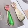 Lady Lady Fancy 2023 أنت The Trend Resin Dangle Drop Earrings Old Fashion 18K 3D Hard Alloy بالكامل الماس تمامًا