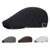 Coton réglable gavroche casquettes hommes femme décontracté béret plat lierre casquette doux couleur unie conduite Cabbie chapeau unisexe noir gris chapeaux