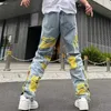 Mäns jeans 2023 ropa grunge y2k streetwear baggy staed rippade jeans byxor män cloing grafisk broderi hiphop denim byxor pantalon j230626