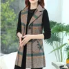 Vrouwen Vesten #0732 Vintage Mouwloze Blazer Vrouwen Single Breasted Slanke Middelbare Leeftijd Vrouwen Vest Vest Plaid Jas femme Lente