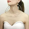 Dangle Earrings UKEN Punk Metal 12cm Big Hoop For Women Statement Rope Around Stainless Steel Wire Fashion Jewelry