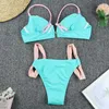 Kvinnors badkläder Bikini 2022 Sexig Push Up Liten V-ringningsläckverk Badkläder Baddräkt Kvinnor Bikinis Set Bathing Suit Beach Bikini Female Banadores J230506