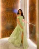 2023 April Aso Ebi Mint A-line Prom Dress Beaded Satin Evening Formal Party Second Reception Birthday Engagement Gowns Dresses Robe De Soiree ZJ5266