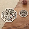 Wooden Hollow Coaster Set DIY Creative Art Craft Home Kitchen Geometry Pot Cup Coasters Mats