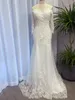 2023 Mermaid Wedding Dresses African Off Shoulder Lace Appliques Crystal Beads Long Sleeves Sweep Train Vestidos De Novia Bridal Gowns Real Image Zipper Back