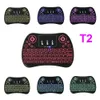 T2 Draadloos Toetsenbord 7 Kleuren Backlit i8 2.4GHz Air Mouse Touchpad Handheld voor Android TV BOX X96 MAX mini PC