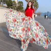 Rokken Vloer Lengte Zomer Lange Vrouwen Hoge Taille Bloemenprint Bohemen Vakantie Vakantie Strand Elegante Koreaanse Maxi Rok Plus Size