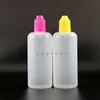 100 ml Lot 100 st LDPE PE -plastdropparflaskor med barnsäkra Safe Caps Tips Squeezable E Juice Short Nipple JRBVS