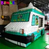 4 M Özelleştirilmiş mobil taşınabilir dev şişme dondurma kamyonu standı pop up araba çadırı reklam için