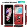 Ring Kickstand Cell Phone Cases pour Samsung Galaxy Z Flip5 Housse de protection magnétique pour support de voiture avec support sans protecteur d'écran Plusieurs couleurs